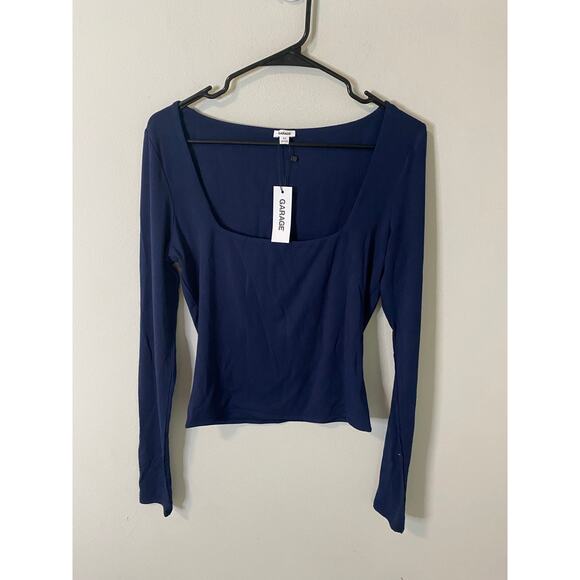 New Garage Women's Smooth Open Neck Long Sleeve Shirt Size Large - Picture 1 of 4